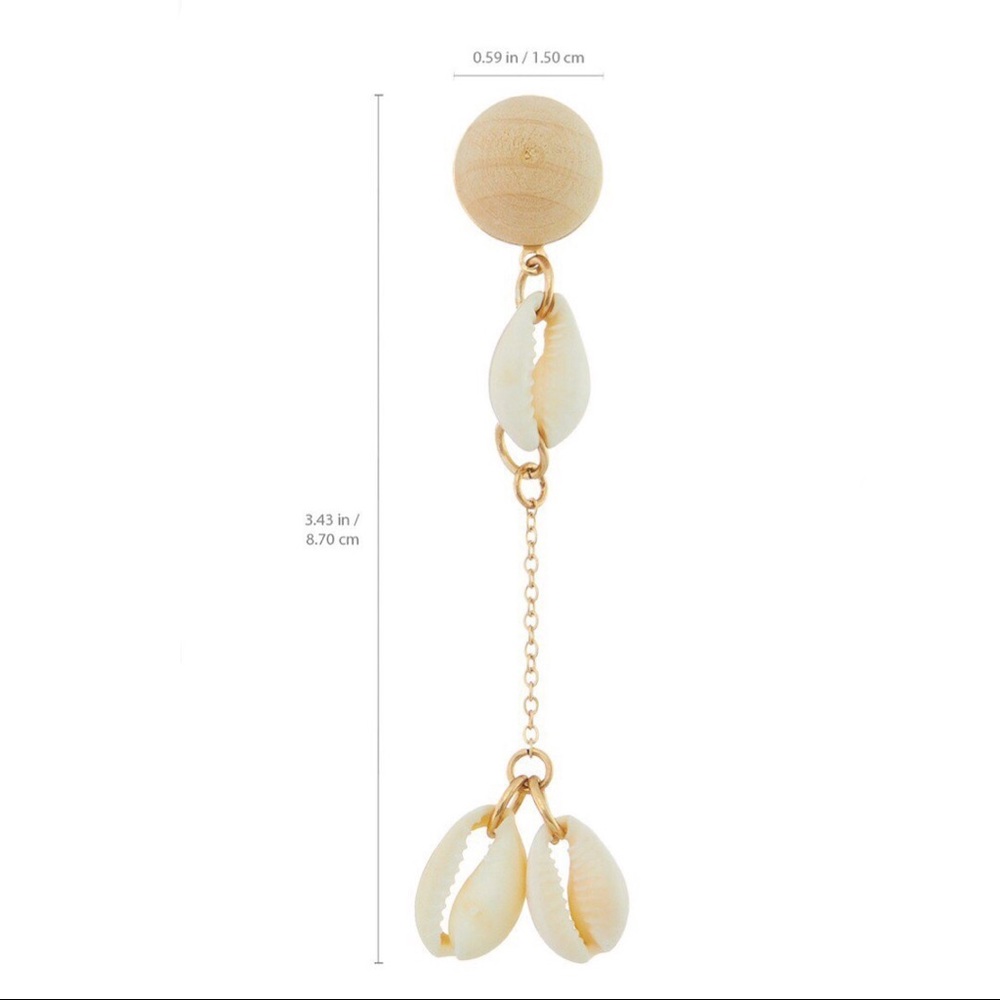 COWRIE SHELL DANGLE EARRINGS (F13) - Picture 2 of 2